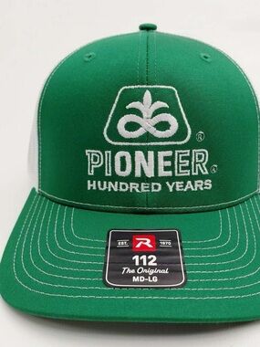 Pioneer 100 Years Seed Patch Richardson 112 Trucker Embroidered Cap Green